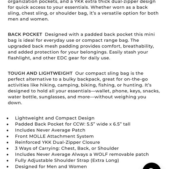 WOLFpak Alpha Black 4L Mini Tactical Crossbody - Picture 2 of 3